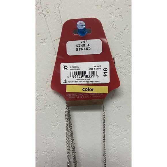 Arizona Jean Co 24" Silver Tone Purple Stone Chain Necklace - Picture 4 of 4